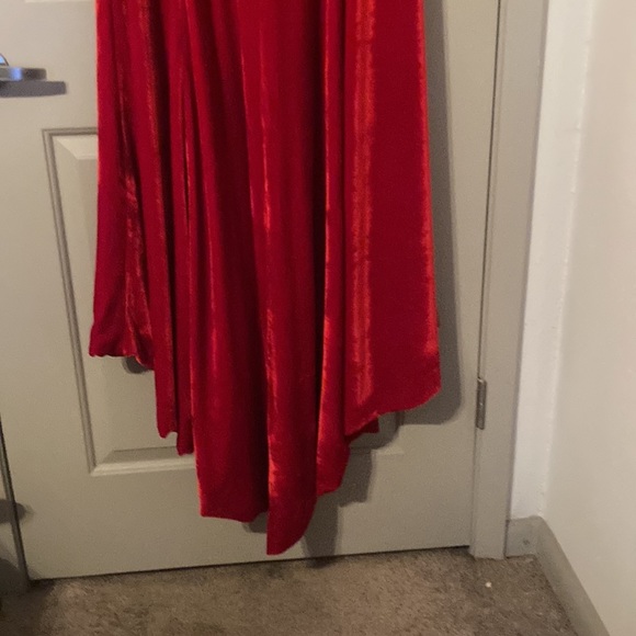 Hebeos| Sweetheart A-Long Red Mermaid Velvet Prom Dress| Sz M - Picture 6 of 15